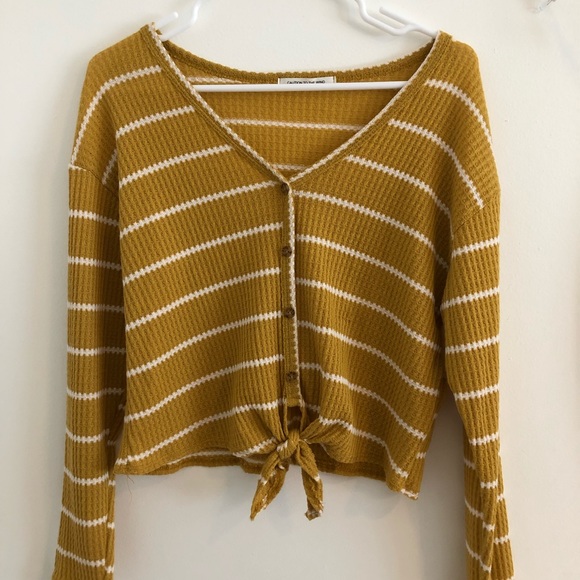 Mustard and white striped sweater - Picture 1 of 2